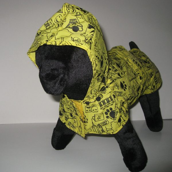 Front view of rain poncho to pouch