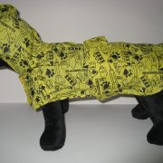 Side view of rain poncho to pouch